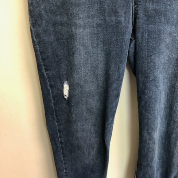 Spanx Distressed Ankle Open Hem Skinny Pullon High Rise Jeans Size Large - Picture 6 of 6